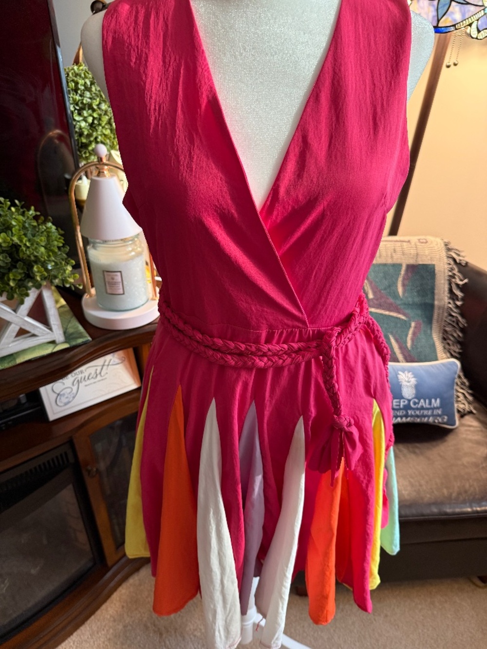New Tea n Cup Hot Pink Dress Size M